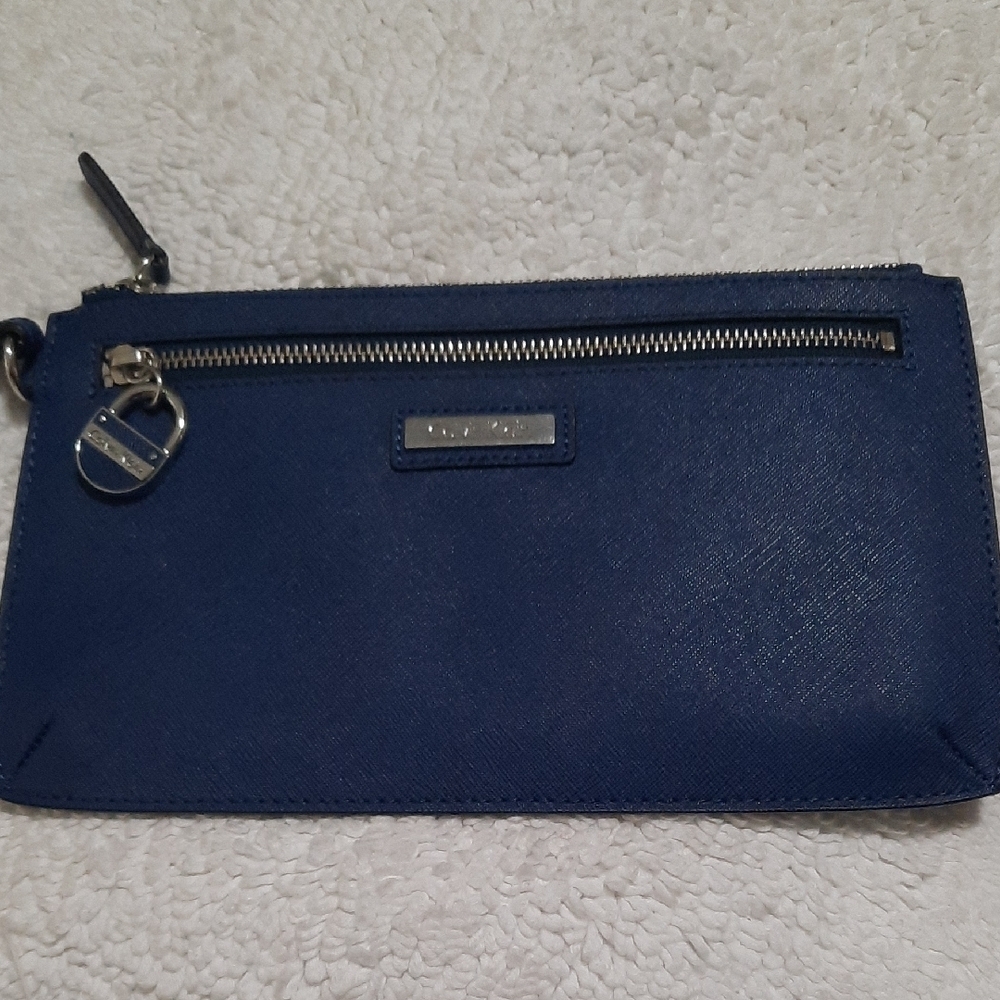 Calvin Klein Blue Wristlet with Silver Details